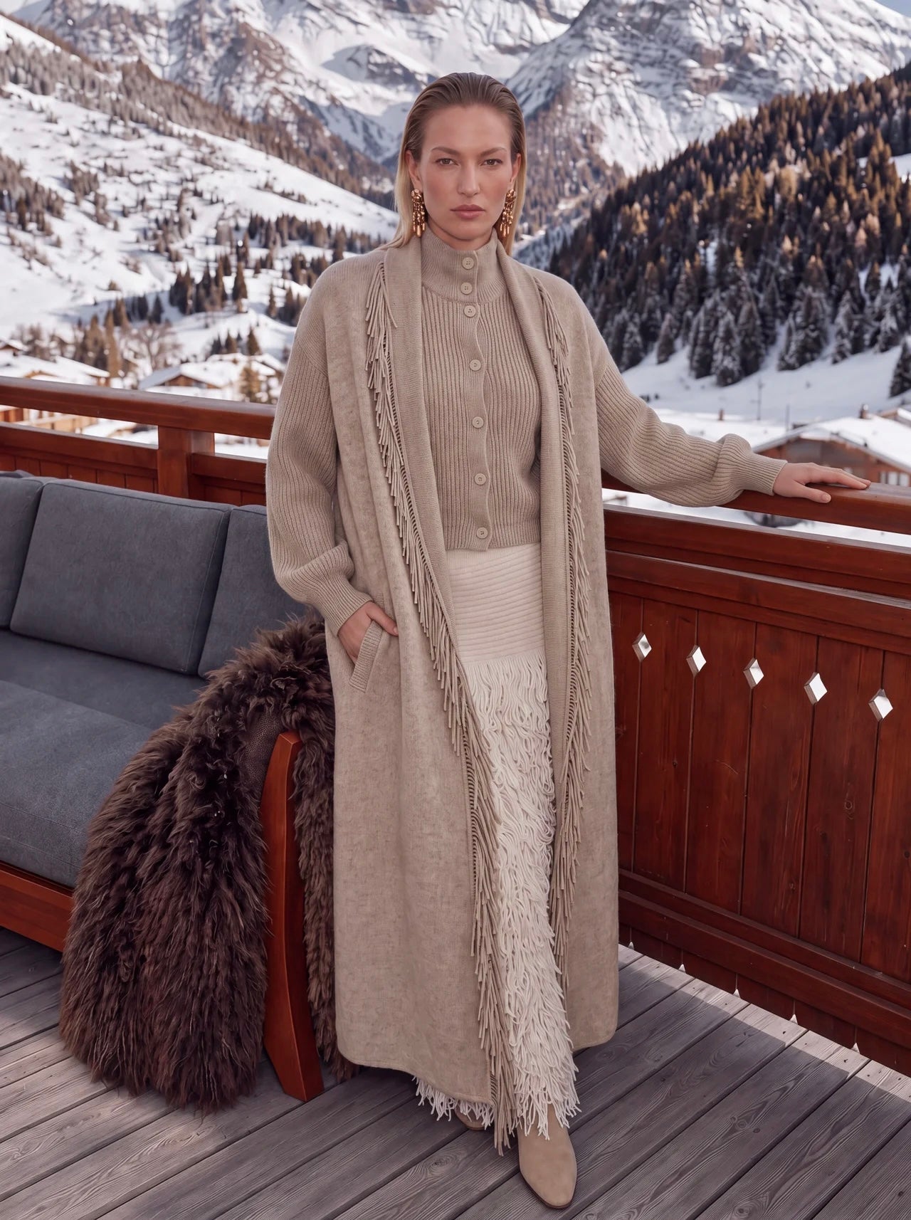 Cortina merino coat editorial photograph 1