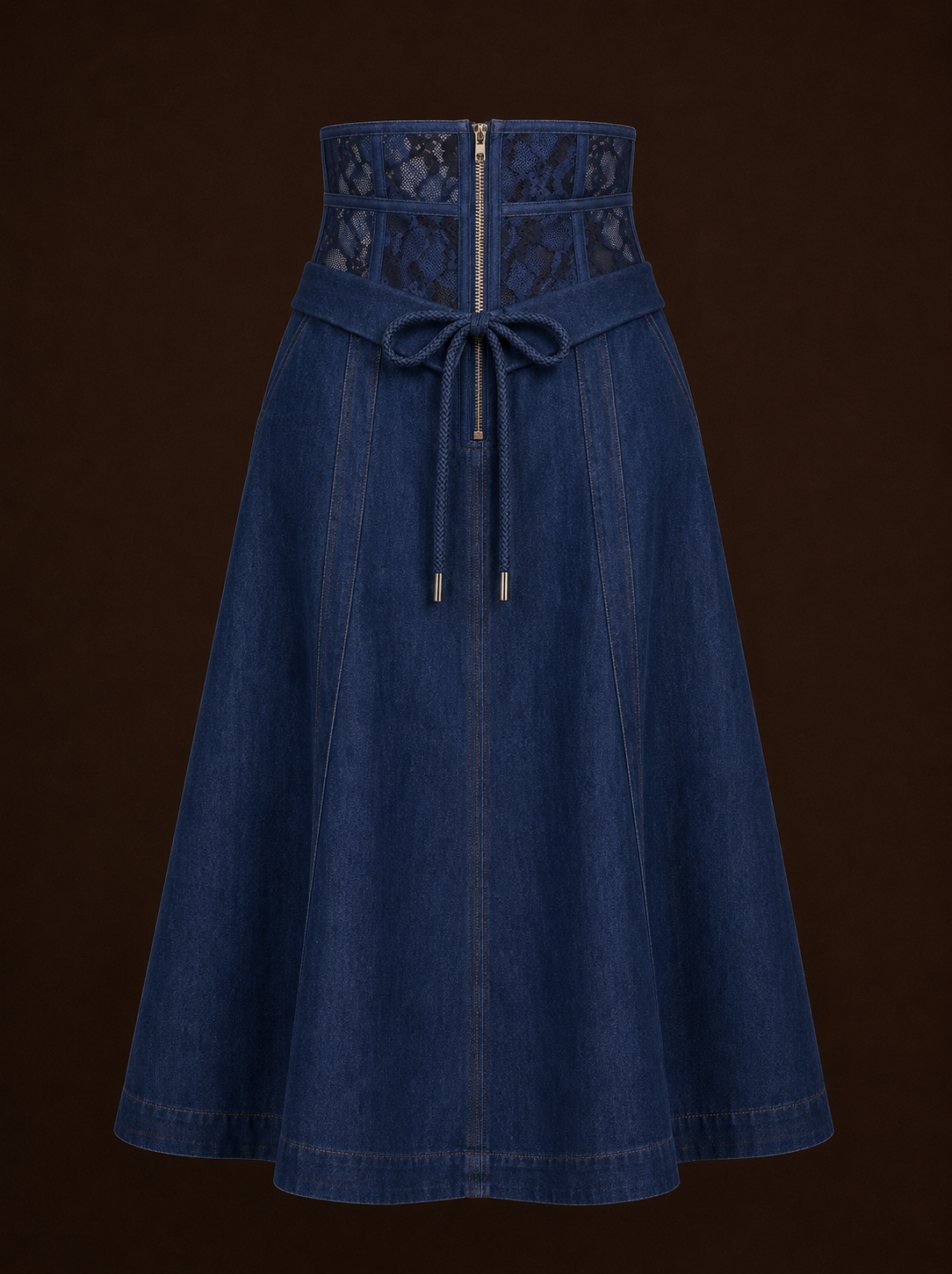 The Inseam Midi Skirt - Indigo Deep Blue Denim