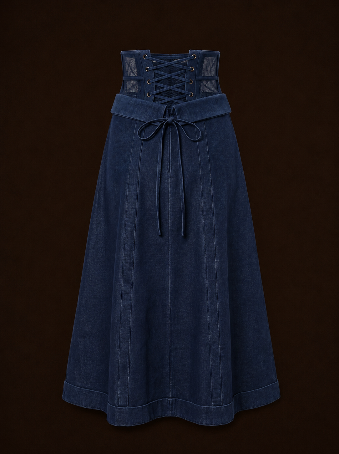 The Inseam Midi Skirt - Indigo Deep Blue Denim