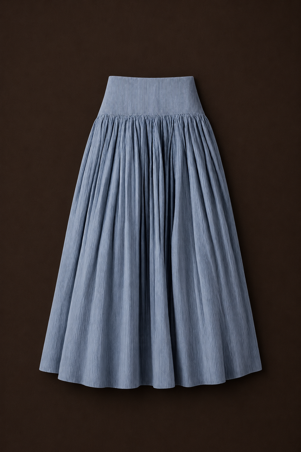 Drop Waist Cotton Midi Skirt