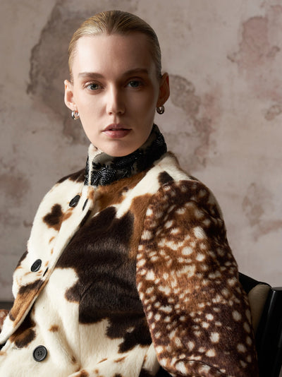 HSW Contrast Jacket dappled fawn-print sleeve detail