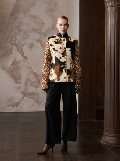 HSW Contrast Jacket double-breasted button front detail