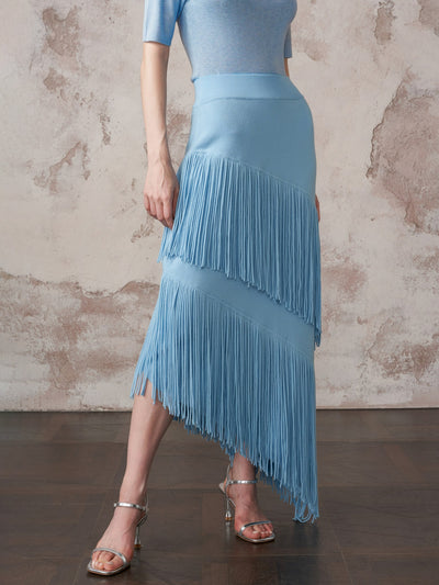 HSW House Skirt asymmetric hem detail