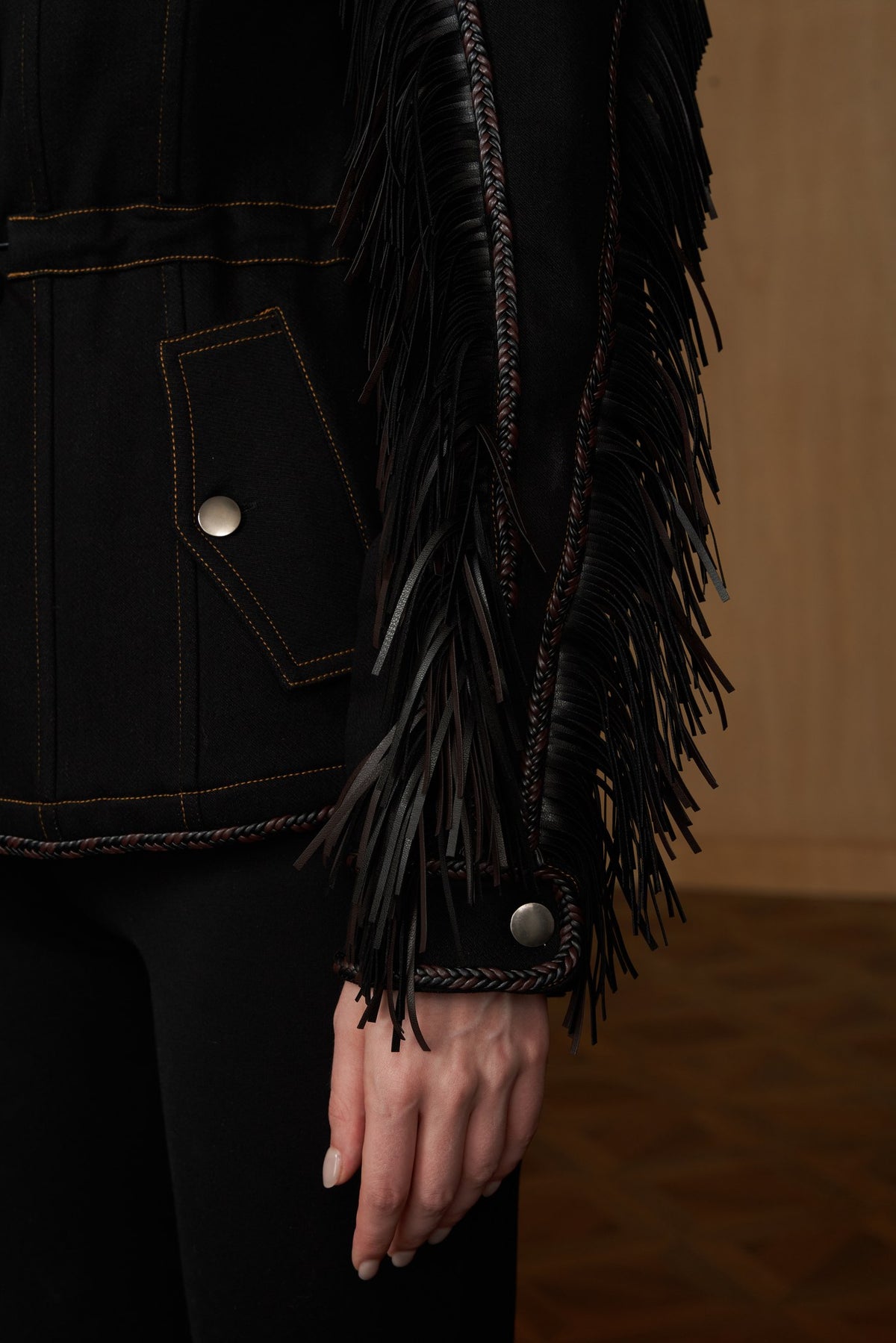HSW Western Fringe Jacket sleeve fringe detail