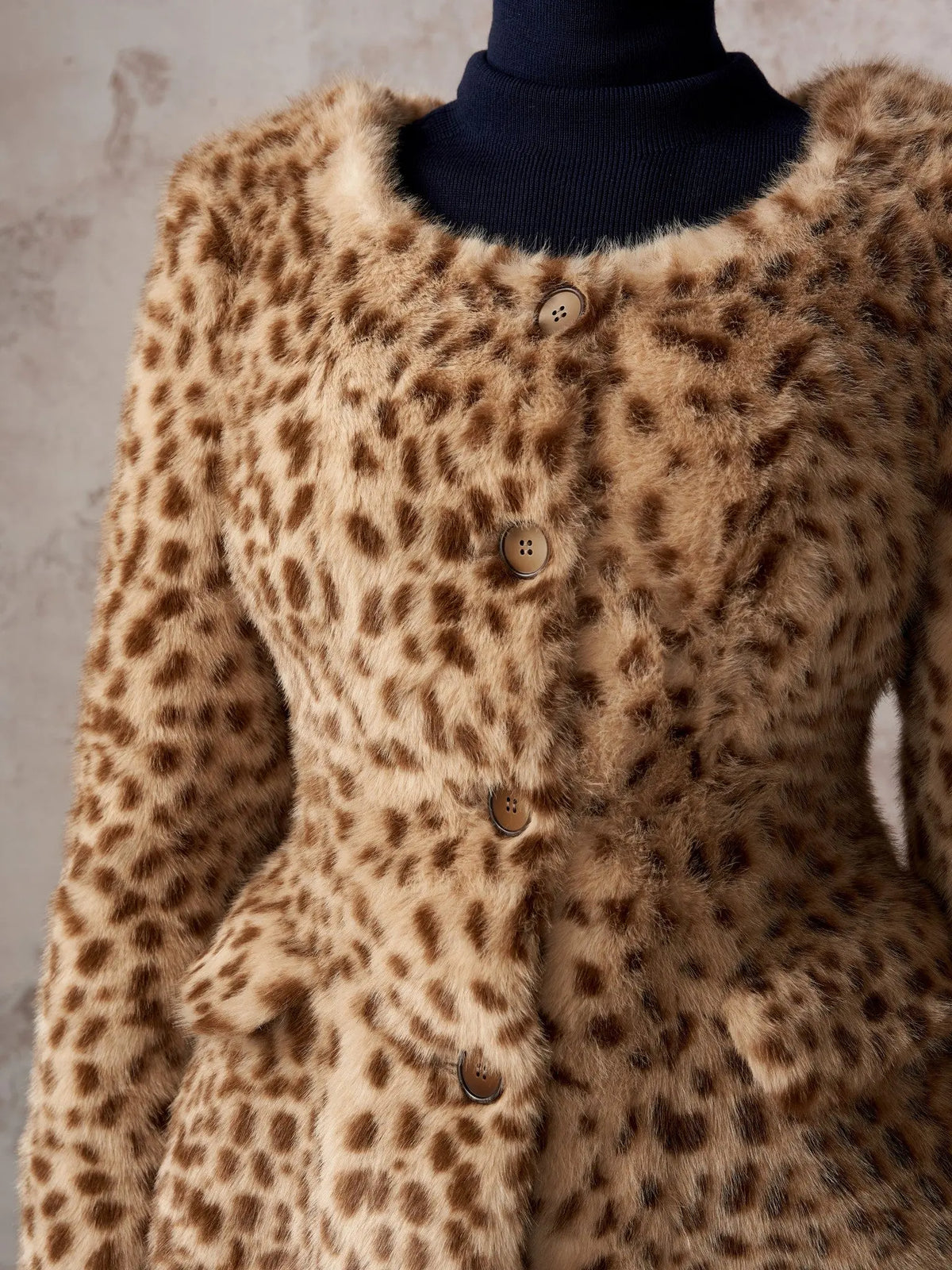 HSW Hourglass Leopard Coat back view