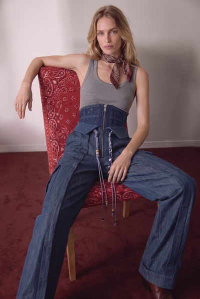 The Olaya Denim Corset Trouser