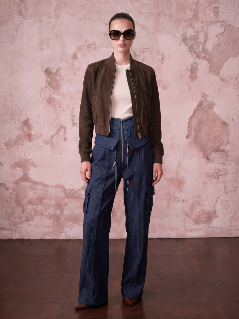 The Corset-Waist Denim Trouser