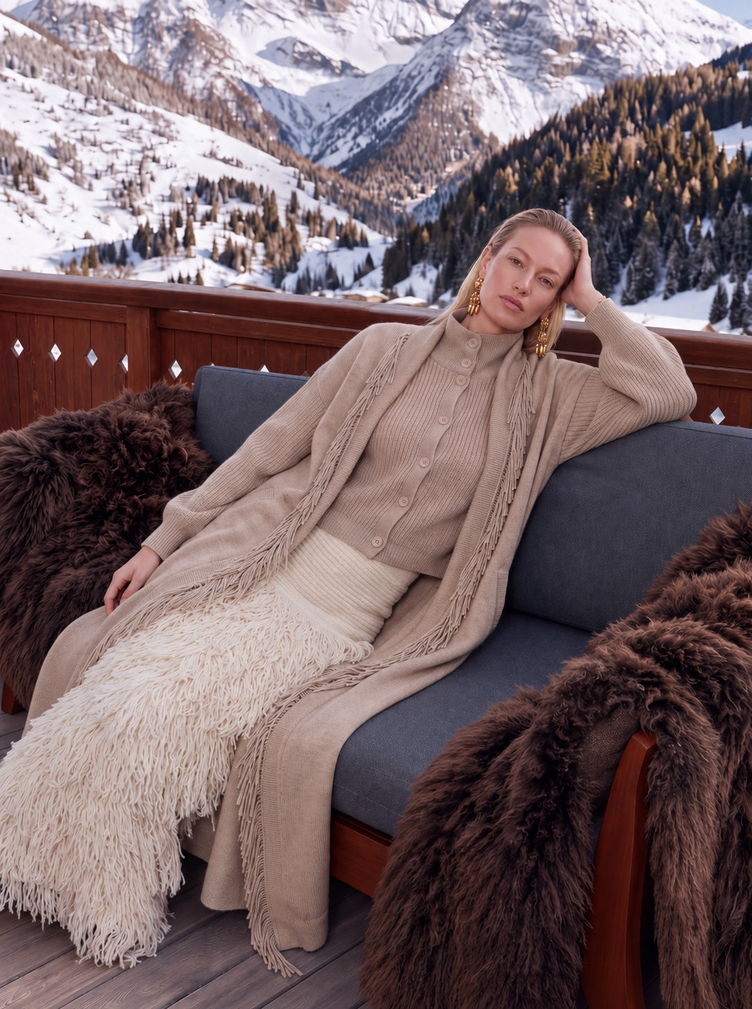 Cortina merino coat editorial photograph 4